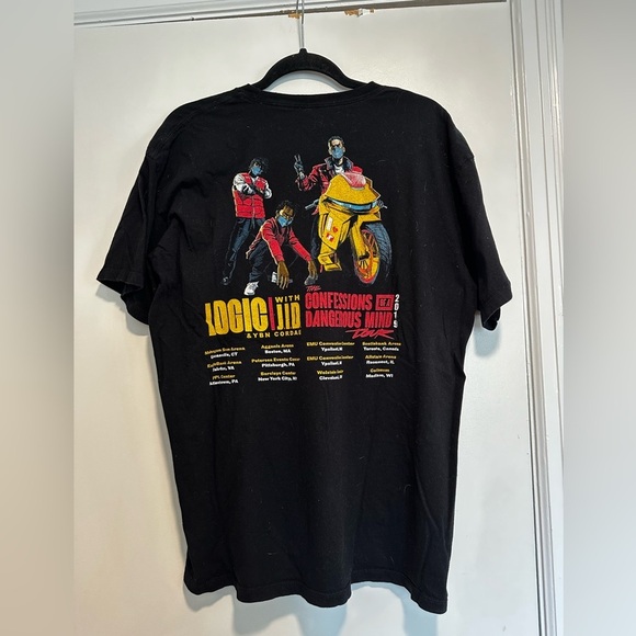 Logic and JID XL Confession Of A Beautiful Mind 2019 Tour Black Graphic Tee. - Picture 2 of 6